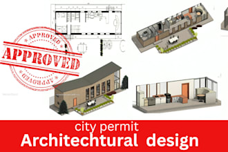 prepare city permit, blue prints for residential construction project