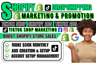 do shopify dropshiping social media marketing tiktok ads ig fb google shopping