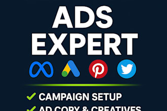 create a converting meta, pinterest, google, and twitter ads