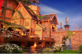 3d stylized game environment level background design game maps in unreal engine