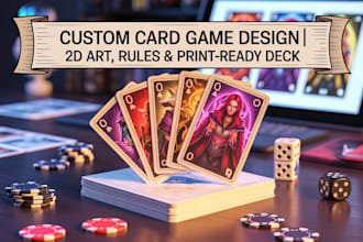 design custom poker or card game with rules 2d art and print ready deck