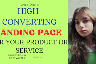 high converting landing page for your product or service
