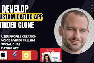 develop dating app like tinder, bumble, hinge chat social media app