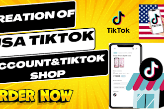 create USA tiktok account and USA tiktok shop account