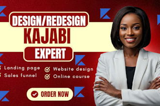 build kajabi sales funnel website, design kajabi landing page, online course