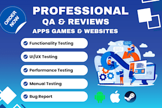 do QA testing, reviews for your app, game, software, web, and report bugs