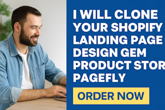 clone shopify landing page design gem page one product store  pagefly