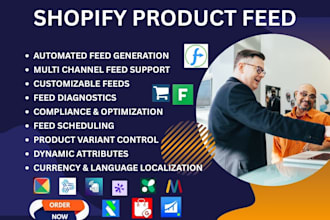 setup shopify product feed mulwi feedyio wixpa ar nabu flexify simprosys