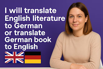 translate english literature to german or translate german book to english