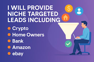 provide niche targeted leads including crypto homeowners bank and amazon ebay