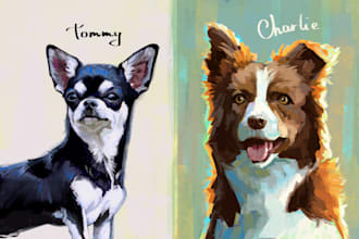 draw pet portrait illustration
