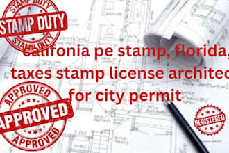 do califonia pe stamp, florida, taxes stamp license architect for city permit