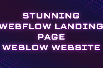 create a stunning webflow landing page webflow website