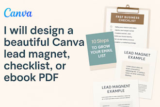 design a beautiful canva lead magnet, checklist, or ebook PDF