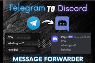 develop automated telegram message forwarder bot, discord message forwarder bot