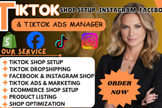 setup tiktok shop dropshipping product listing instagram and facebook shop