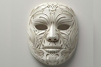 do 3d printable armor, 3d cosplay design, 3d helmet, 3d mask for 3d printing