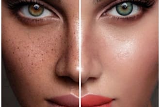 do professional high end beauty retouching for flawless skin
