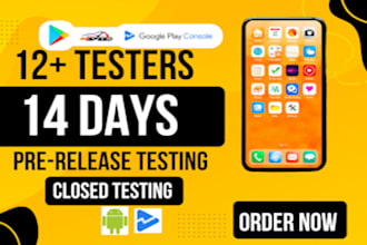 deliver 12 tester 20 testers for google play console closed testing for 14 days