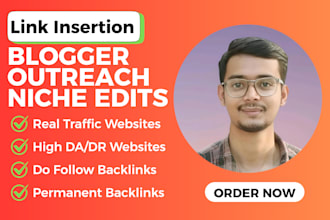 do niche edits, link insertion through blogger outreach link building service