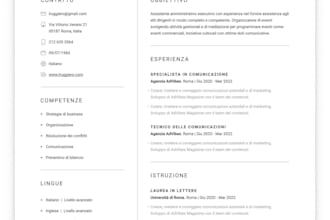 scrittura di un curriculum vitae