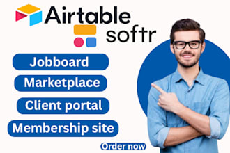 airtable softr membership site joboard clientportal marketplace email automation