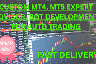 code custom trading bot for mt4 mt5, expert advisor, forex bot for your strategy