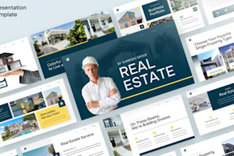 design a modern real estate sales pitch deck in powerpoint or google slides
