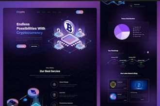 create crypto token website, coin, landing page wordpress website