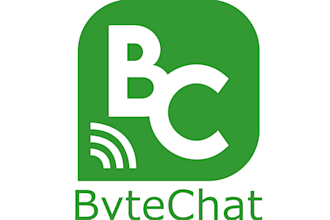 design modern minimalist chat app logo for bytechat or bc