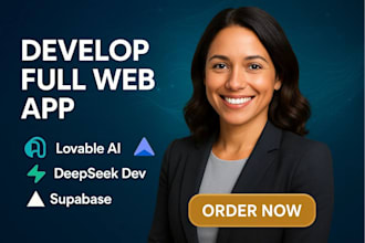 develop full web app using lovable ai, deepseek dev, supabase deploy on vercel