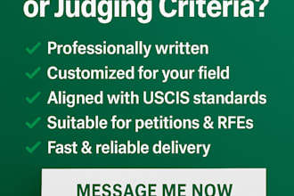 make you peer reviewer and pass judging criteria for eb1, eb1a, and niw