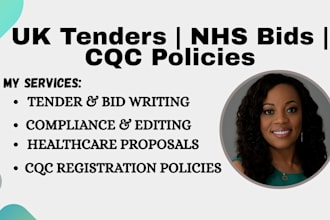 write UK tenders, nhs bids, cqc policies and healthcare proposals