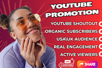 do viral USA, UK youtube video shoutout promotion, organic subscribers, views