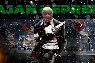 design your photo as if it were a movie cover, realistic