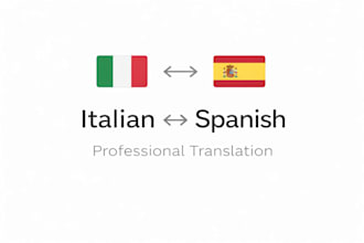 provide professional italian to spanish translation manually