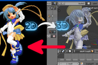 convert 2d sketch to 3d, custom picture character, toys stl file for 3d printing
