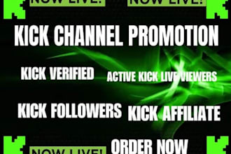 promote your twitch kick channel and bring in organic live viewers