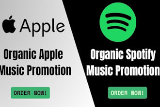 do organic spotify music promotion, USA apple promo, and spotify album pr0mo