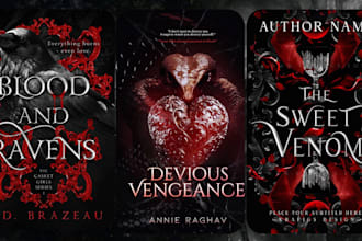 design dark romance book cover, horror, thriller, crime, fantasy romance cover
