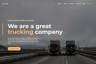 design logistics website, trucking, freight broker, dispatch, transport website