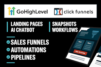 build a gohighlevel sales funnel, landing page and website
