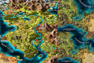 design fantasy world map dnd campaign cities region map book novel illustration