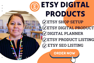 set up etsy shop etsy, digital products design, digital planner etsy seo listing