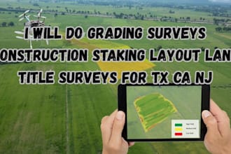 do grading surveys construction staking layout land title surveys for tx ca nj