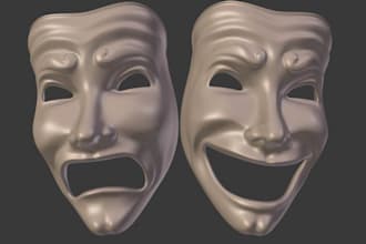design high quality 3d printable mask models for cosplay and games