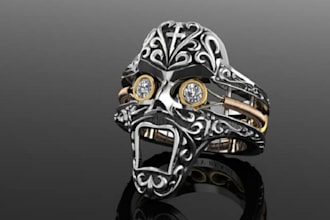 sculpt 3d jewelry design, rings, pendants, jewelry rendering for 3d printing