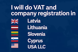 vat and company registration in UK latvia lithuania slovenia cyprus and USA llc