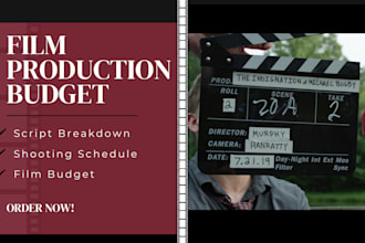 do film budget, script breakdown, schedule, financial plan for your film
