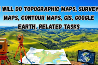 do topographic maps, survey maps, contour maps, gis, google earth, related tasks